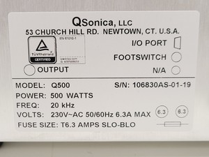 Thumbnail image of QSONICA Q500 Sonicator System with Chamber Lab
