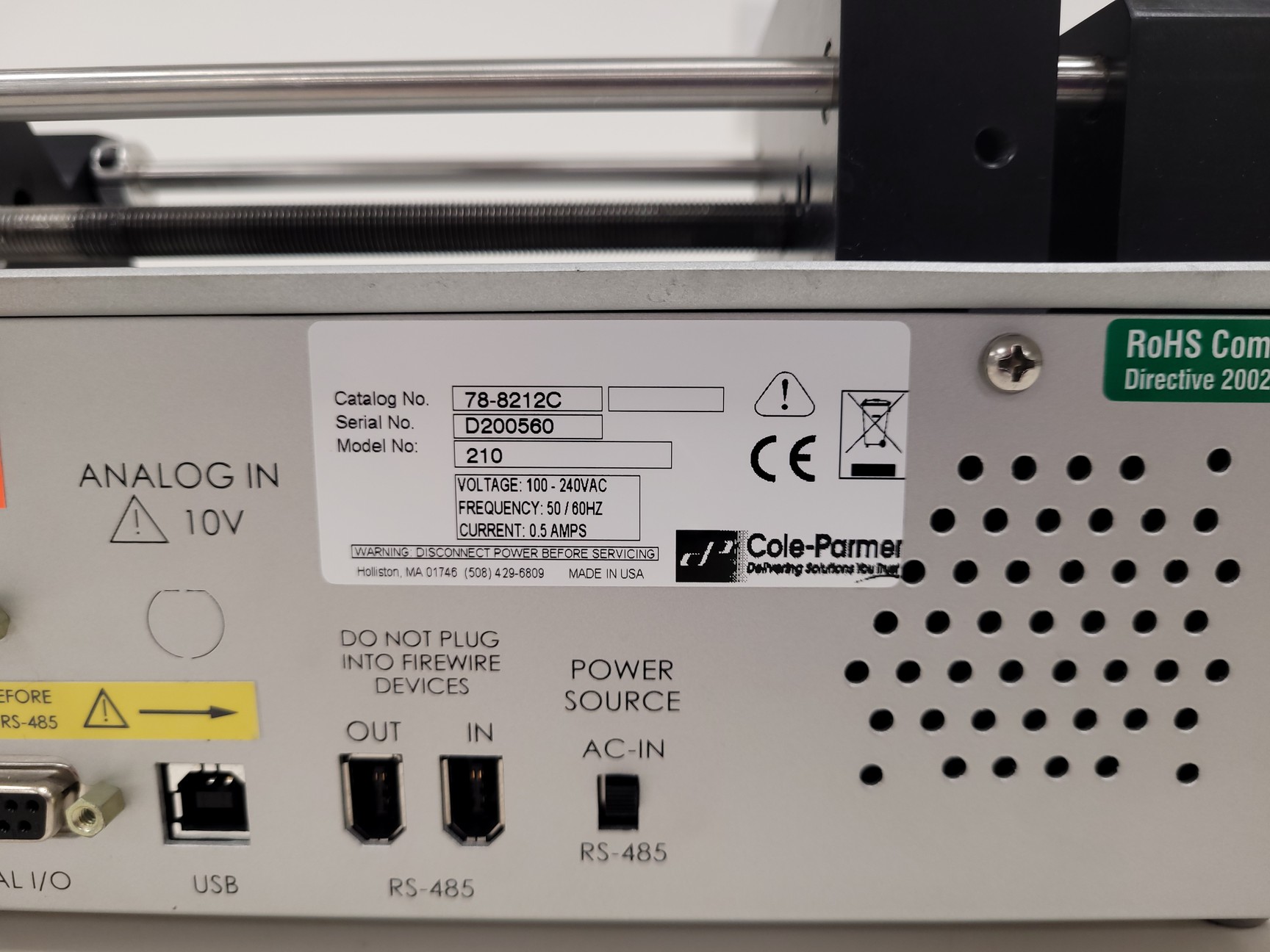 Image of Cole-Parmer 210 Touch Screen Series Syringe Pump