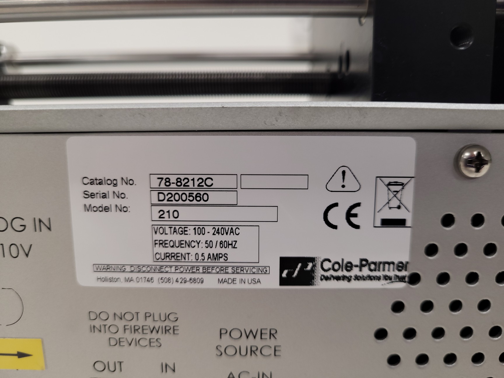 Image of Cole-Parmer 210 Touch Screen Series Syringe Pump