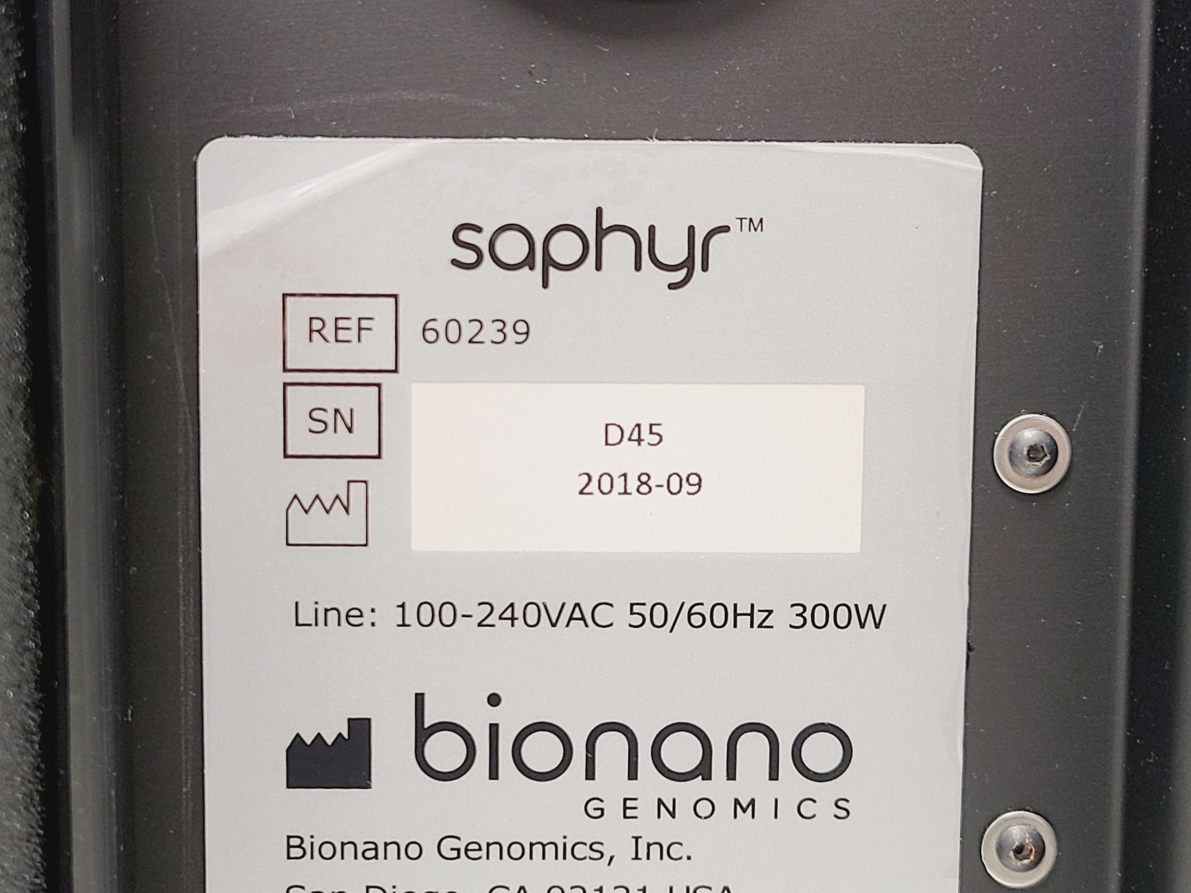 Image of Bionano Genomics Saphyr Generation 1 Optical Genome Mapping System