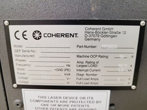 Thumbnail image of Coherent Compex Pro 102 F 16 A Laser System 