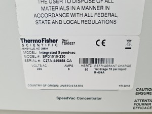 Thumbnail image of Thermo Scientific Savant SPD1010 SpeedVac Concentrator Spares/Repair