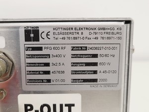 Thumbnail image of RF System w/ Hüttinger PFG 600 and PFM 1500A + SVT Associates RF Plasma Source