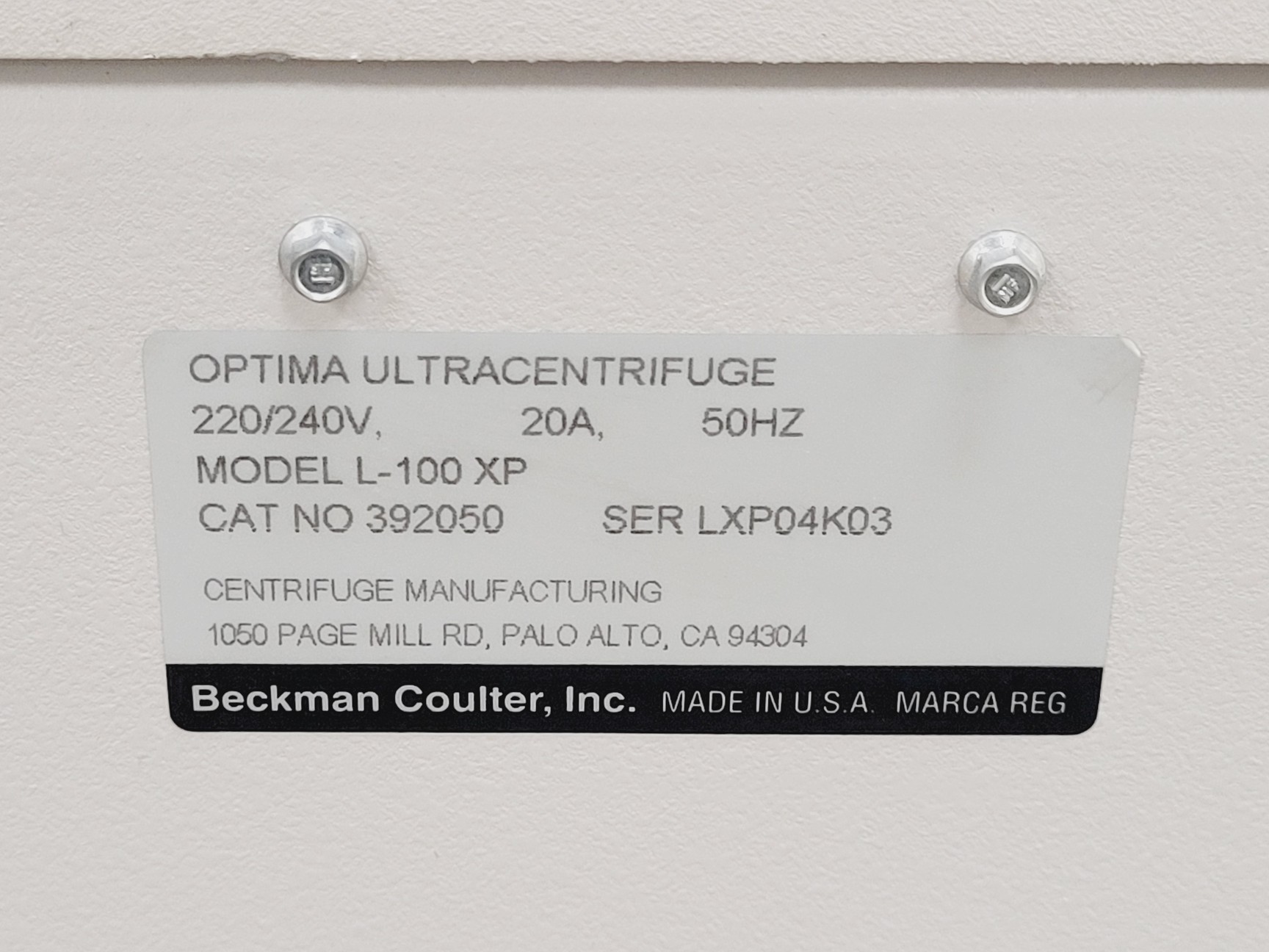 Image of Beckman Coulter Optima L-100 XP Ultracentrifuge Floor Standing Centrifuge