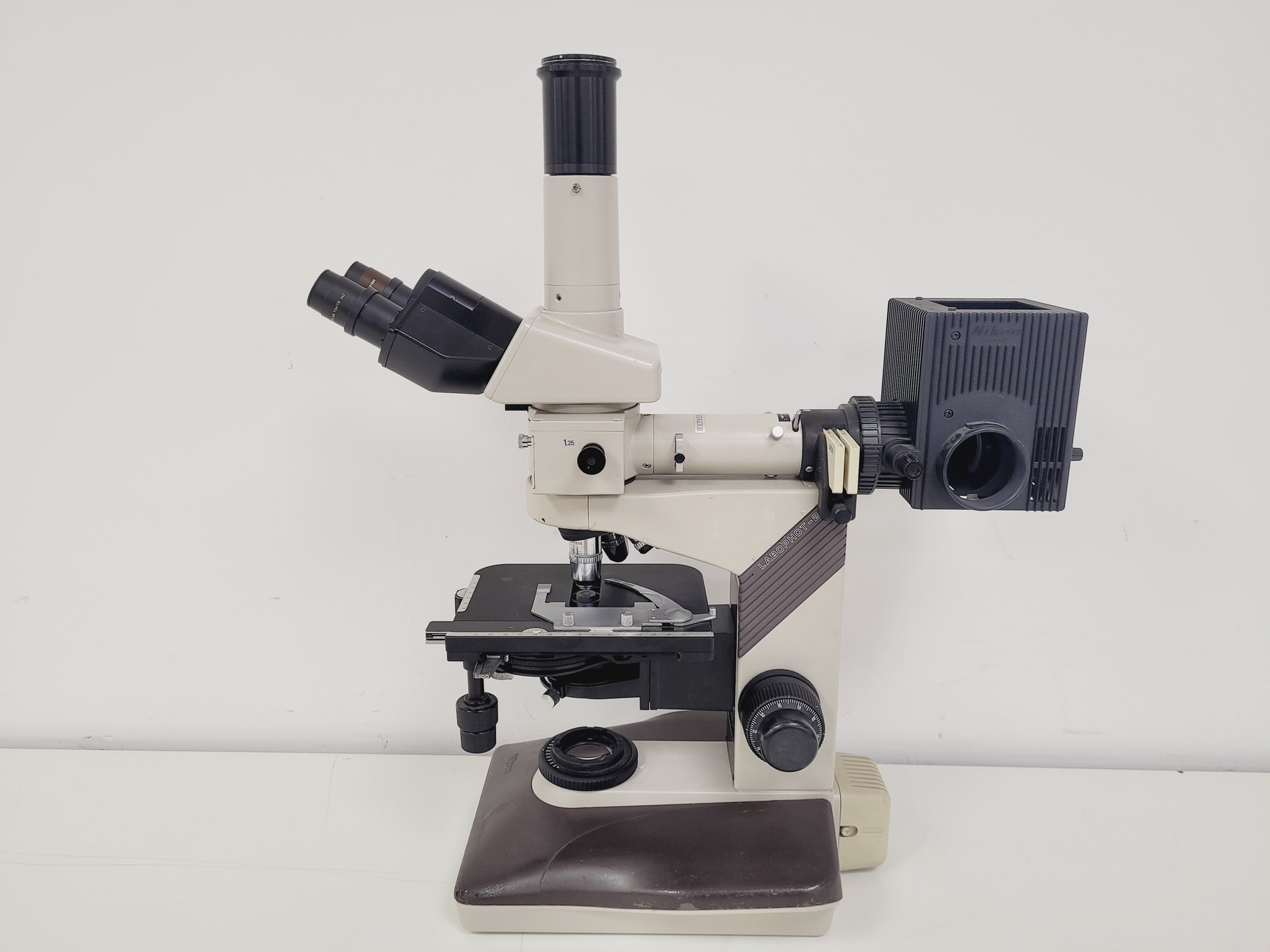 Image of Nikon Labophot-2 Trinocular Compound Microscope W/ 4 x Objectives