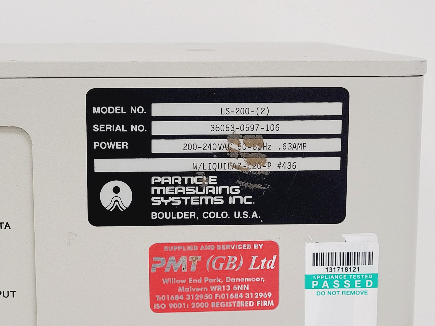 Image of Particle Measuring Systems Model LS-200 Liquid Sampler