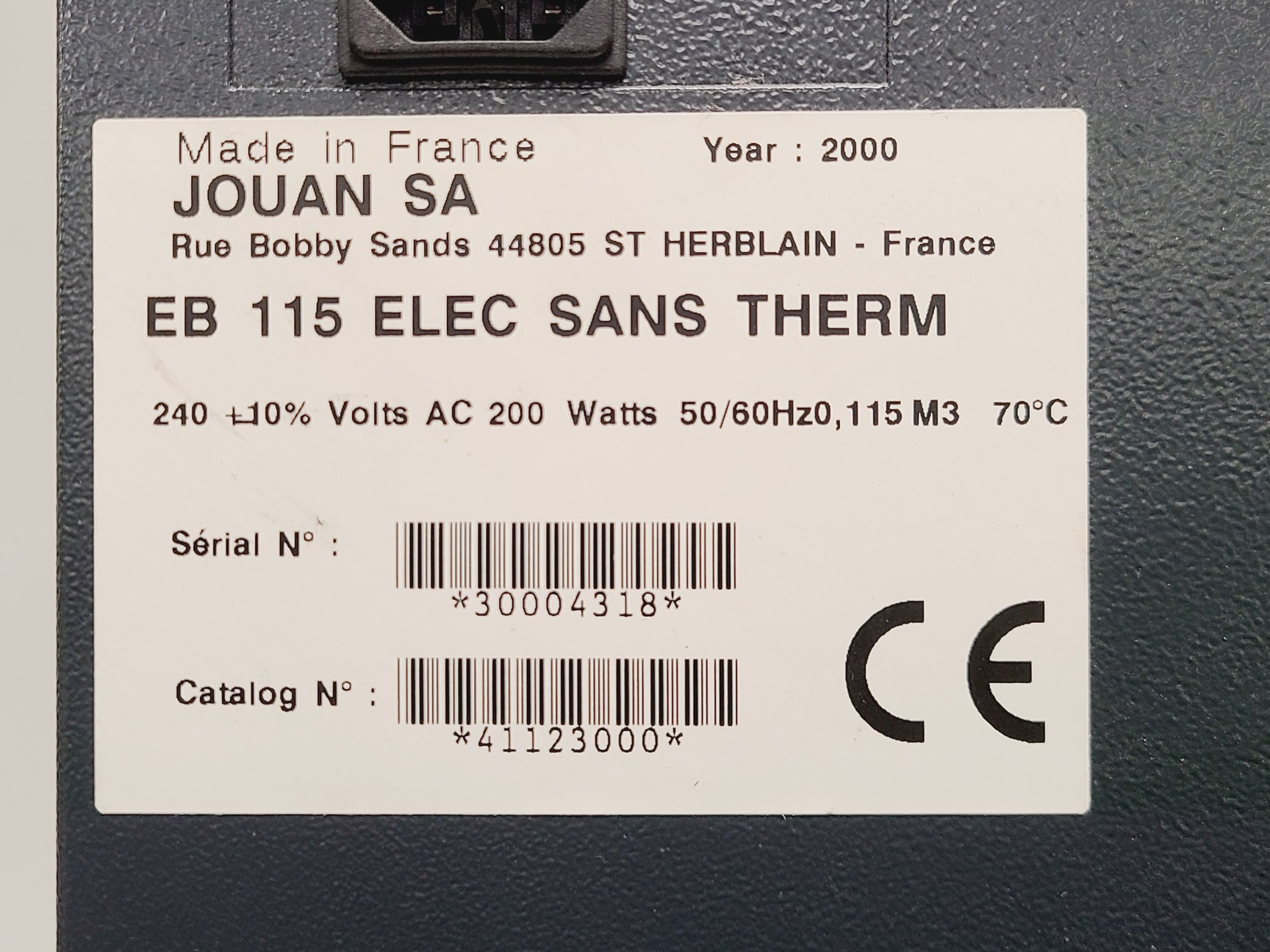 Image of Jouan SA EB115 Elec Sans Therm Incubator Lab