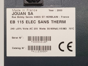 Thumbnail image of Jouan SA EB115 Elec Sans Therm Incubator Lab