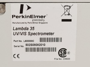 Thumbnail image of Perkin Elmer Lambda 35 UV/VIS Spectrometer