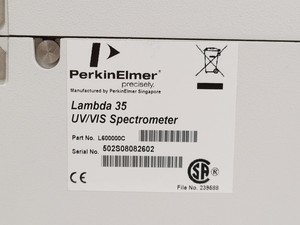 Thumbnail image of Perkin Elmer Lambda 35 UV/VIS Spectrometer
