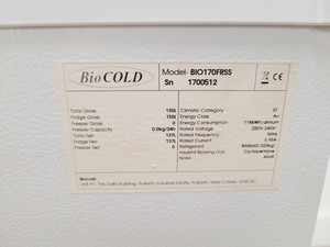 Thumbnail image of BioCOLD BIO170FRSS Laboratory Fridge