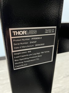 Thumbnail image of Thorlabs Optical Table Setup: PFR9090-B Frame, B9090L Breadboard & Shelves 