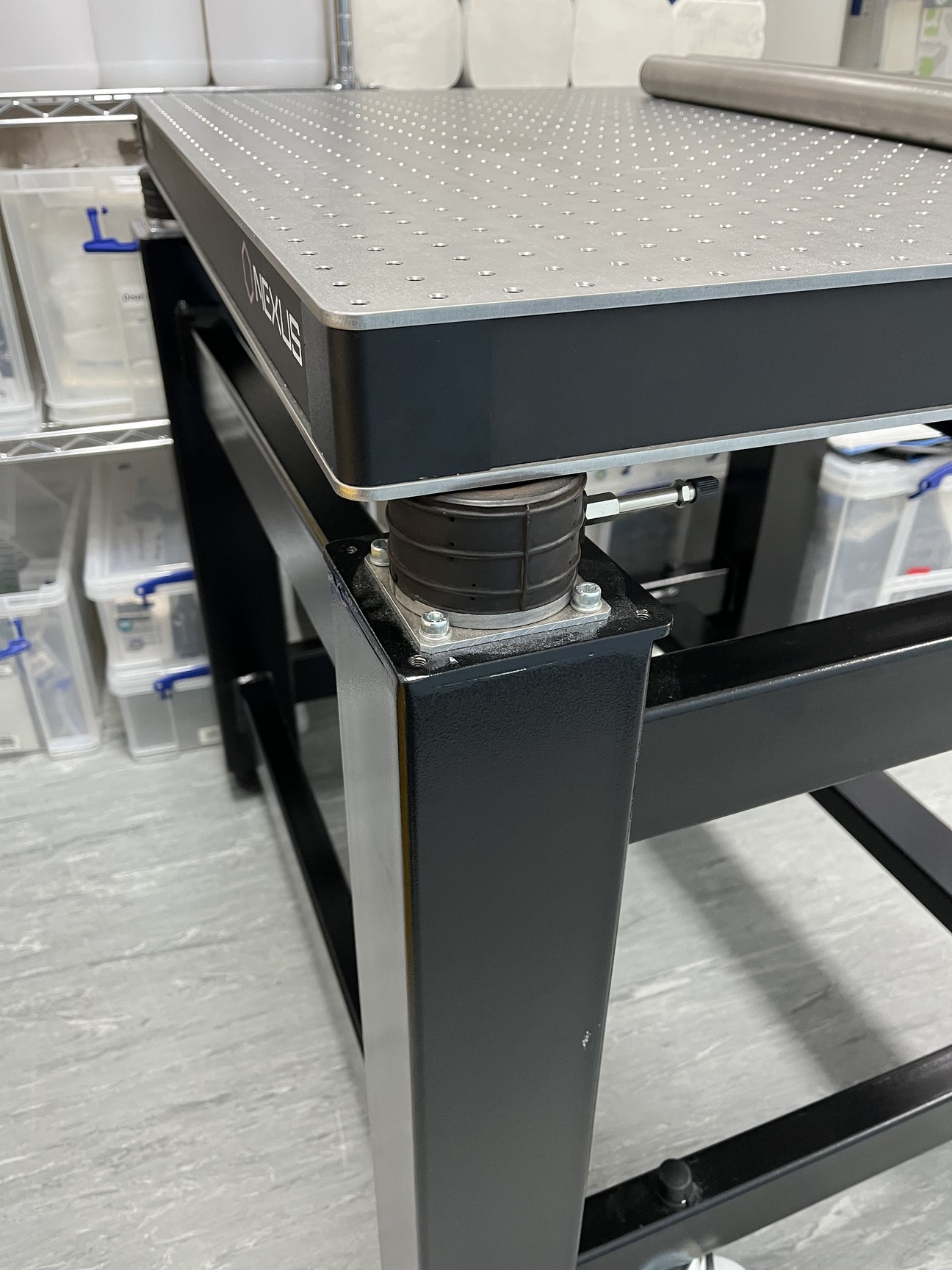 Image of Thorlabs Optical Table Setup: PFR9090-B Frame, B9090L Breadboard & Shelves 