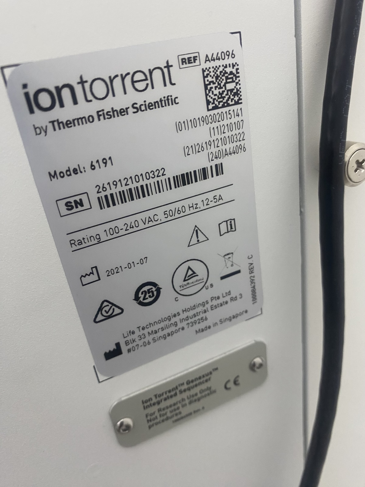 Image of Thermo Scientific Iontorrent 6191 Genexus Integrated Sequencer NGS Lab