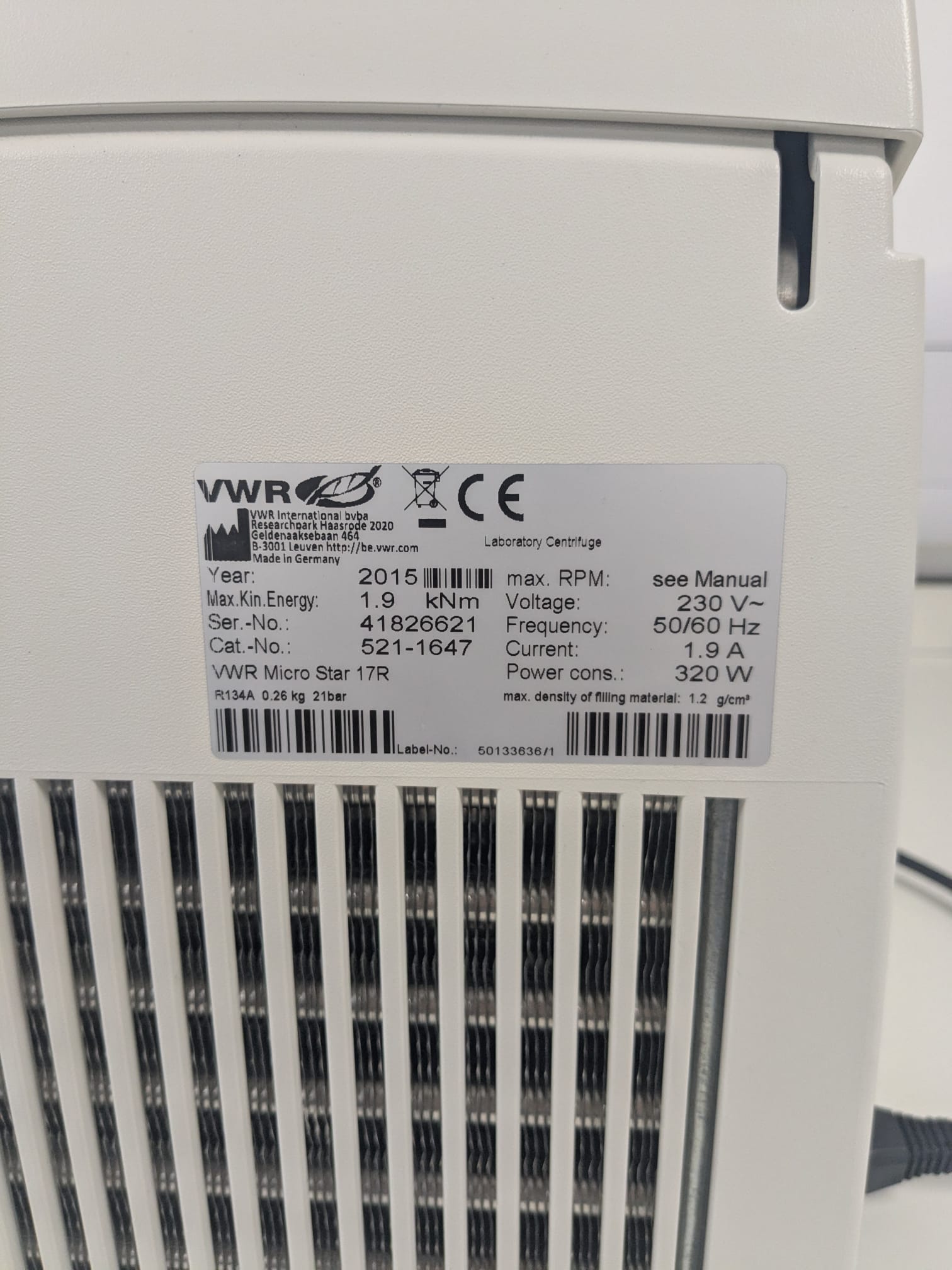 Image of VWR Micro Star 17R Refrigerated Microcentrifuge