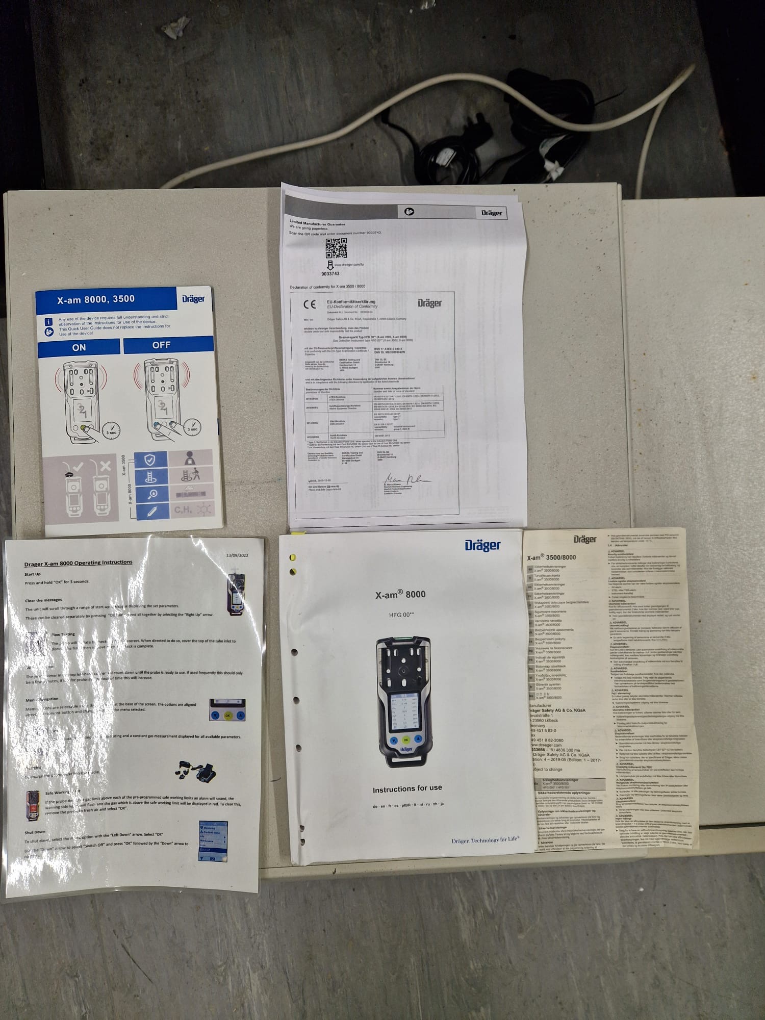Image of Drager X-am 8000 Multi Gas Detector with CO₂/H₂S/NH₃/NO Sensors 