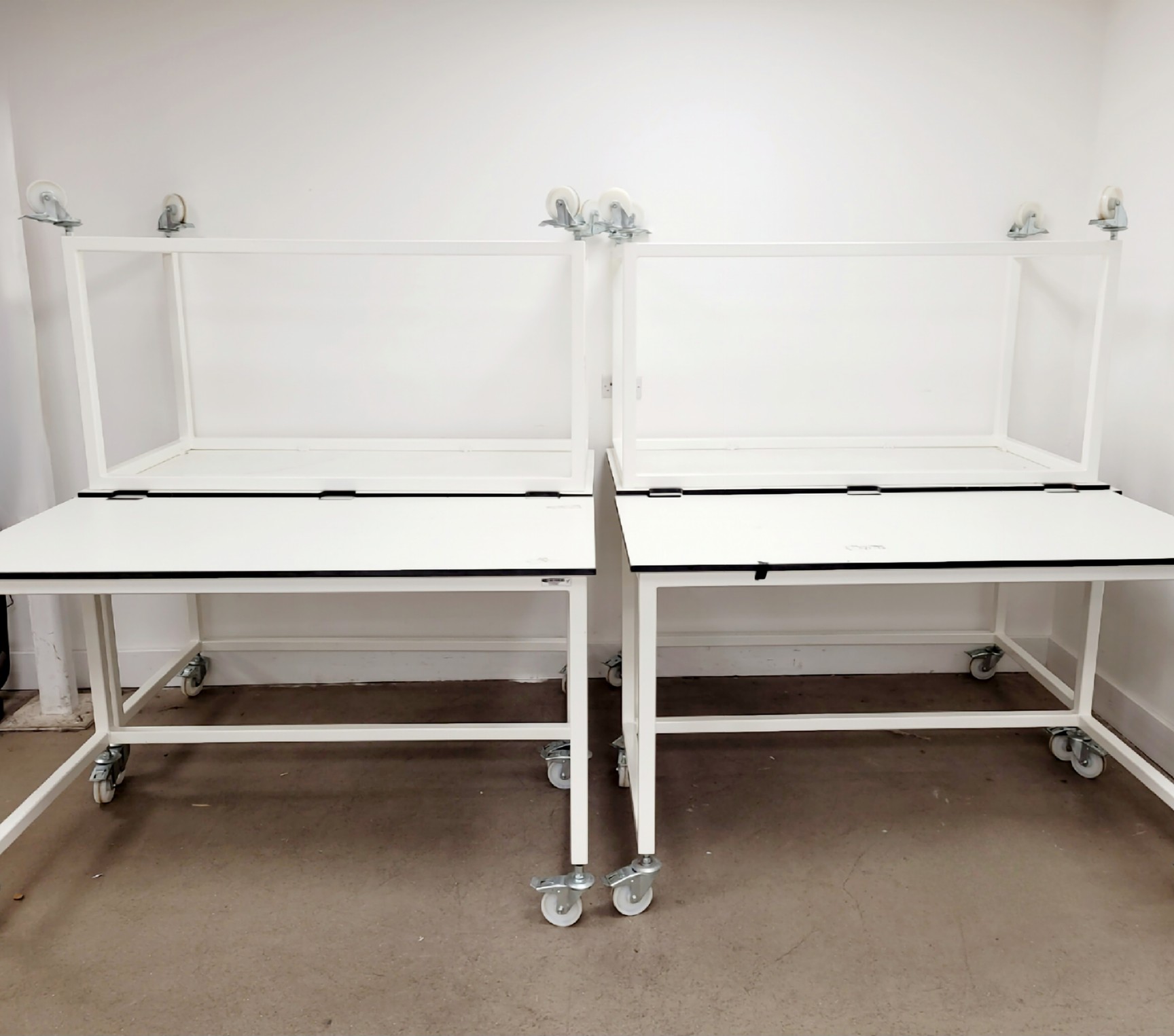 Image of Job Lot 6 x White Trespa Laboratory Benchtop Tables