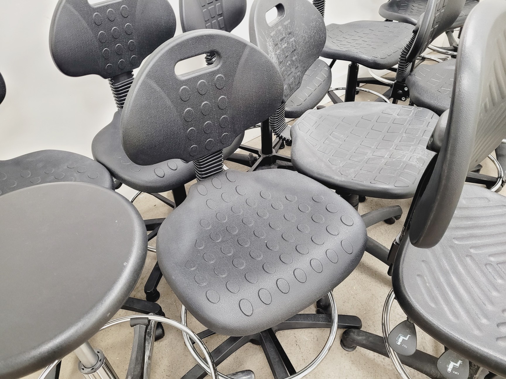 Image of Job lot of 14 x Black Lab Stools/Chairs