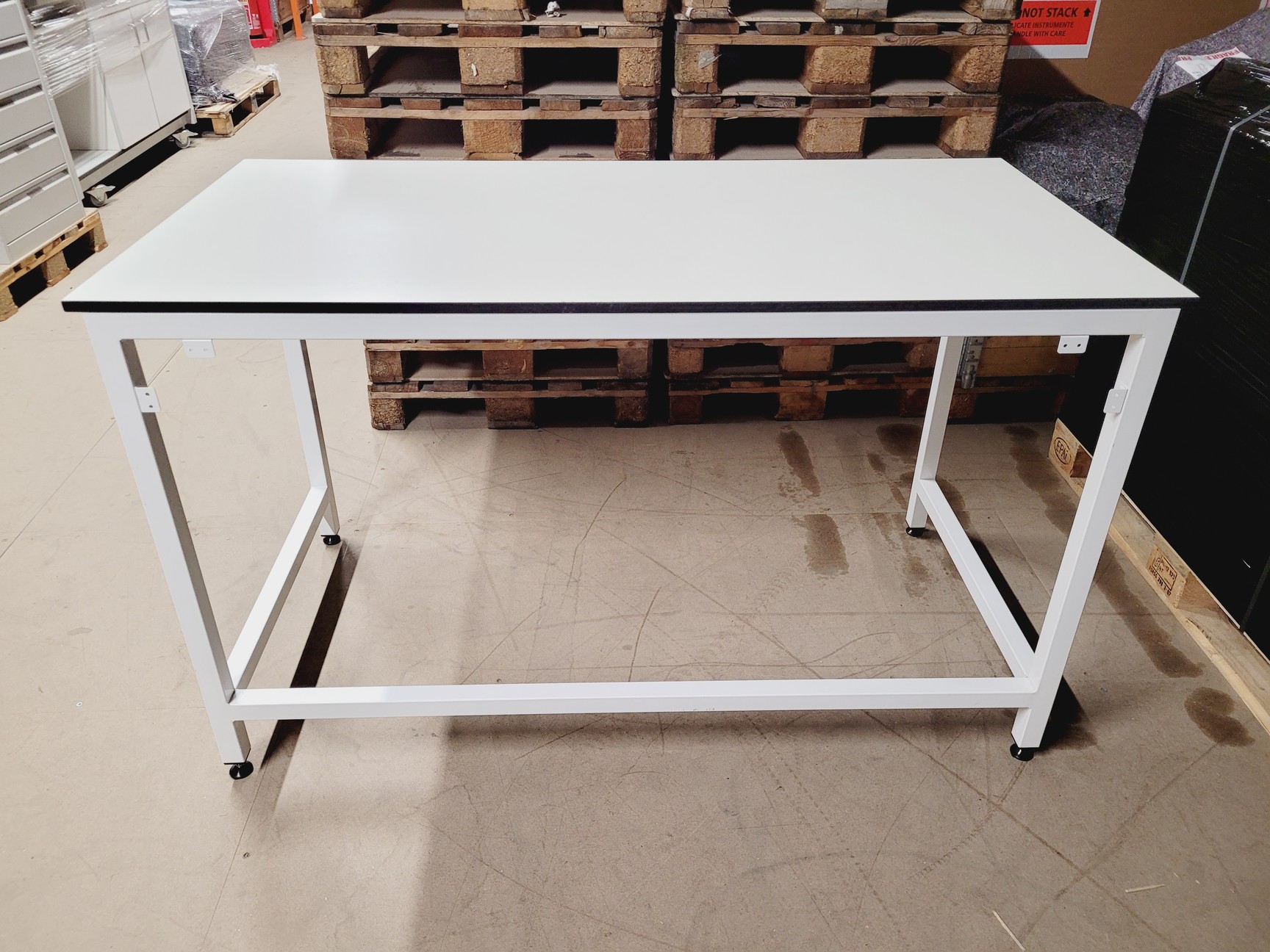 Image of 2 x Tableform White Trespa Laboratory Benches/Desks