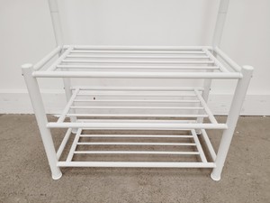 Thumbnail image of 2 x White Metal Coat Hangers with Shoe Storage