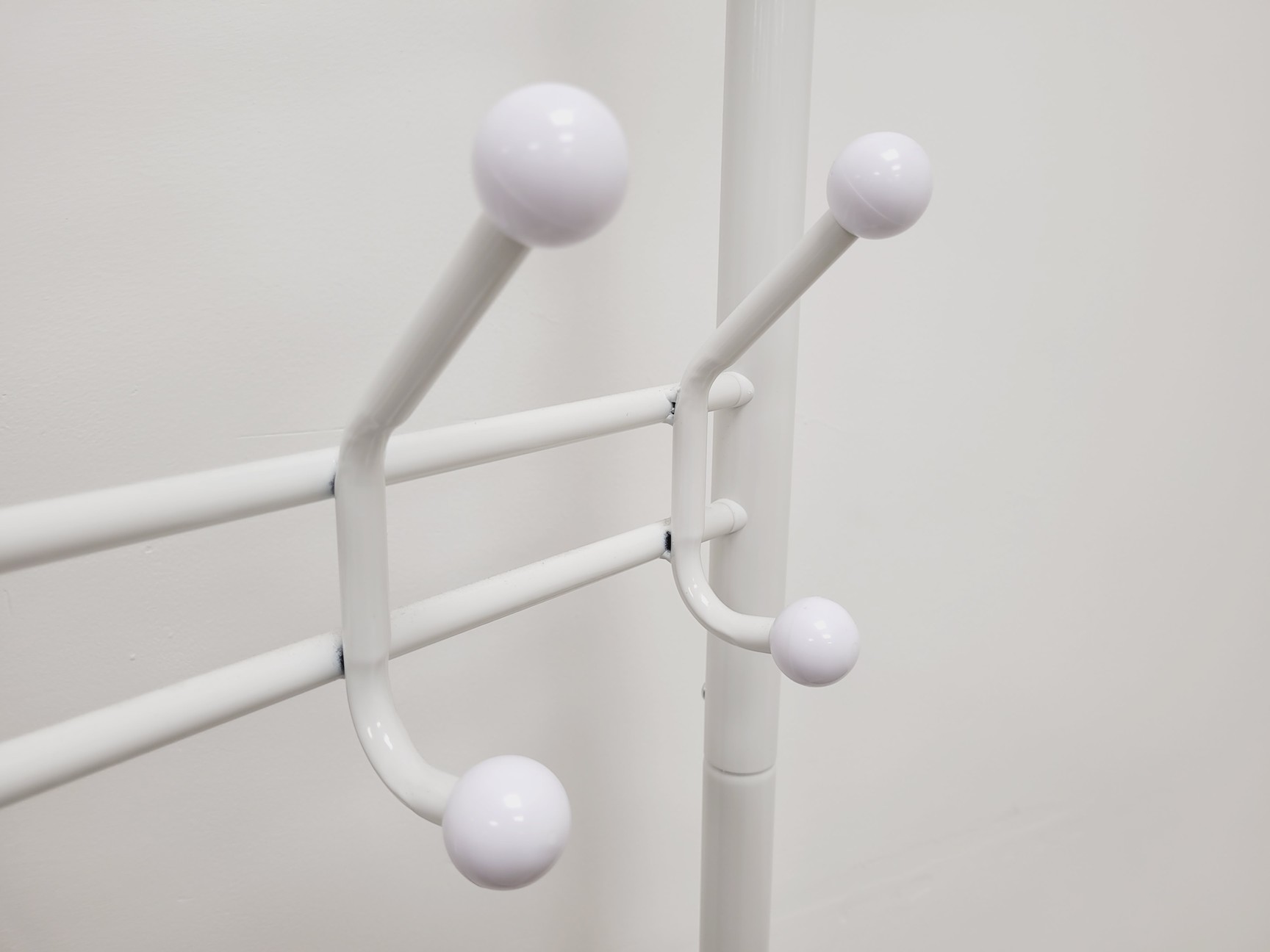 Image of 2 x White Metal Coat Hangers with Shoe Storage