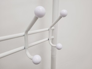 Thumbnail image of 2 x White Metal Coat Hangers with Shoe Storage