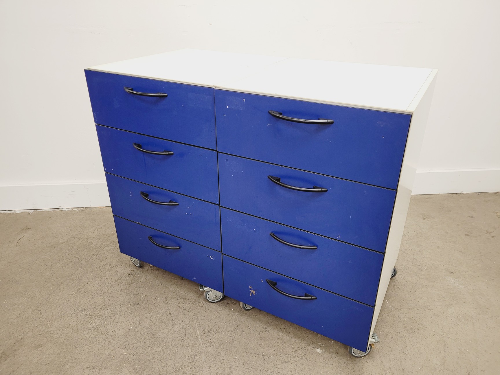 Image of 2 x Blue/White Sets of Drawers