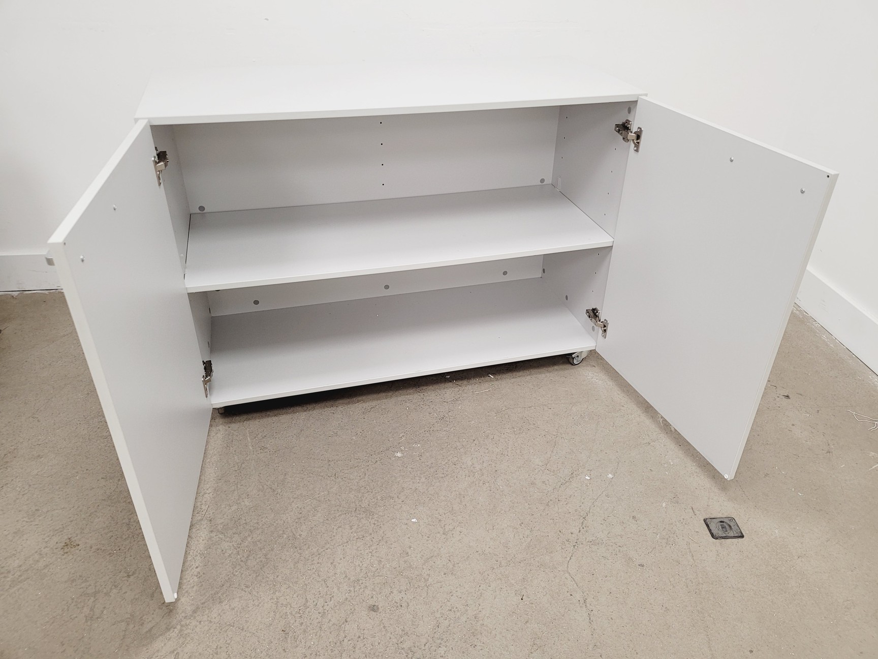 Image of Set of 4 Grey Laboratory Cupboards & Drawers