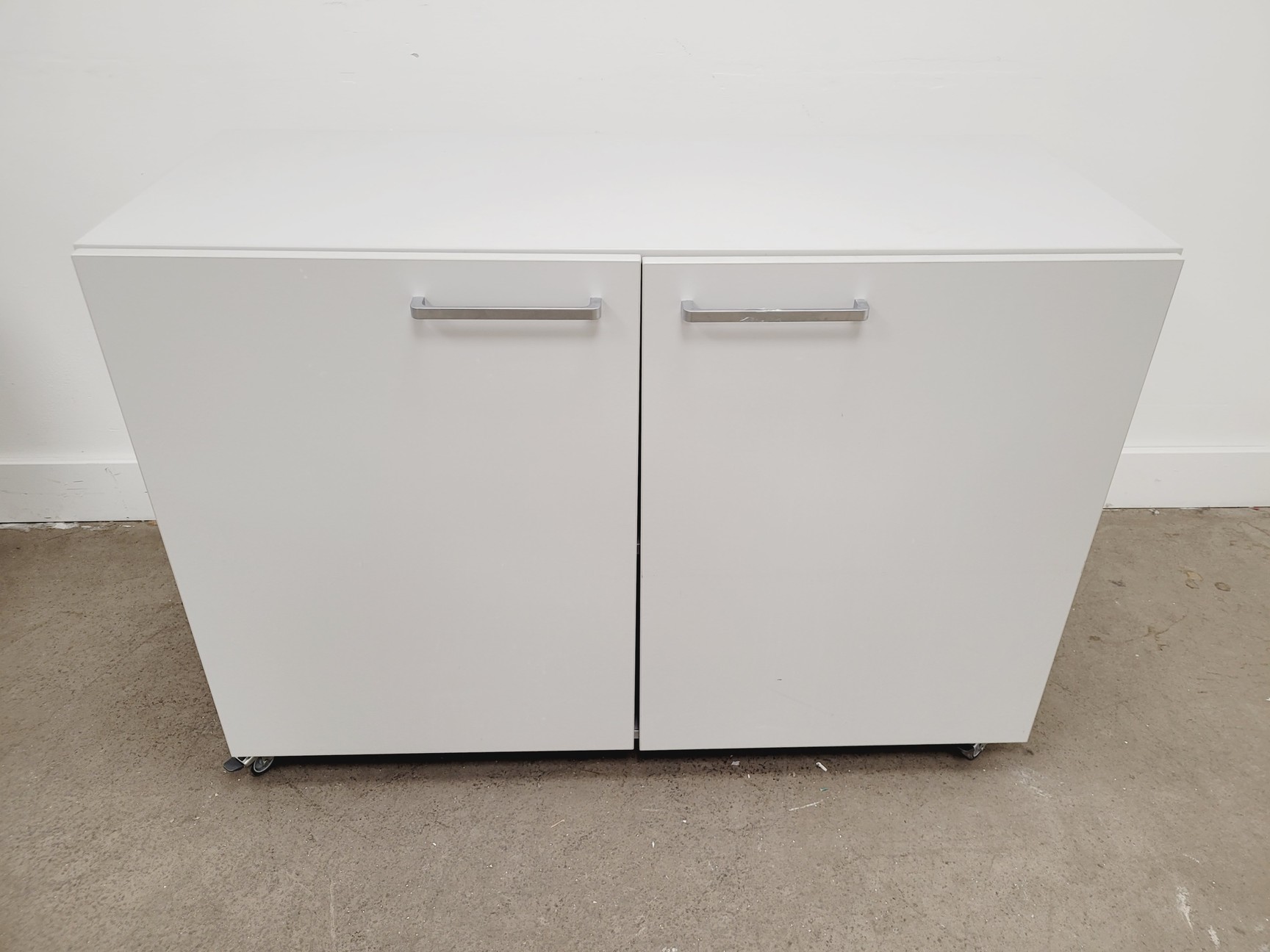 Image of Set of 4 Grey Laboratory Cupboards & Drawers