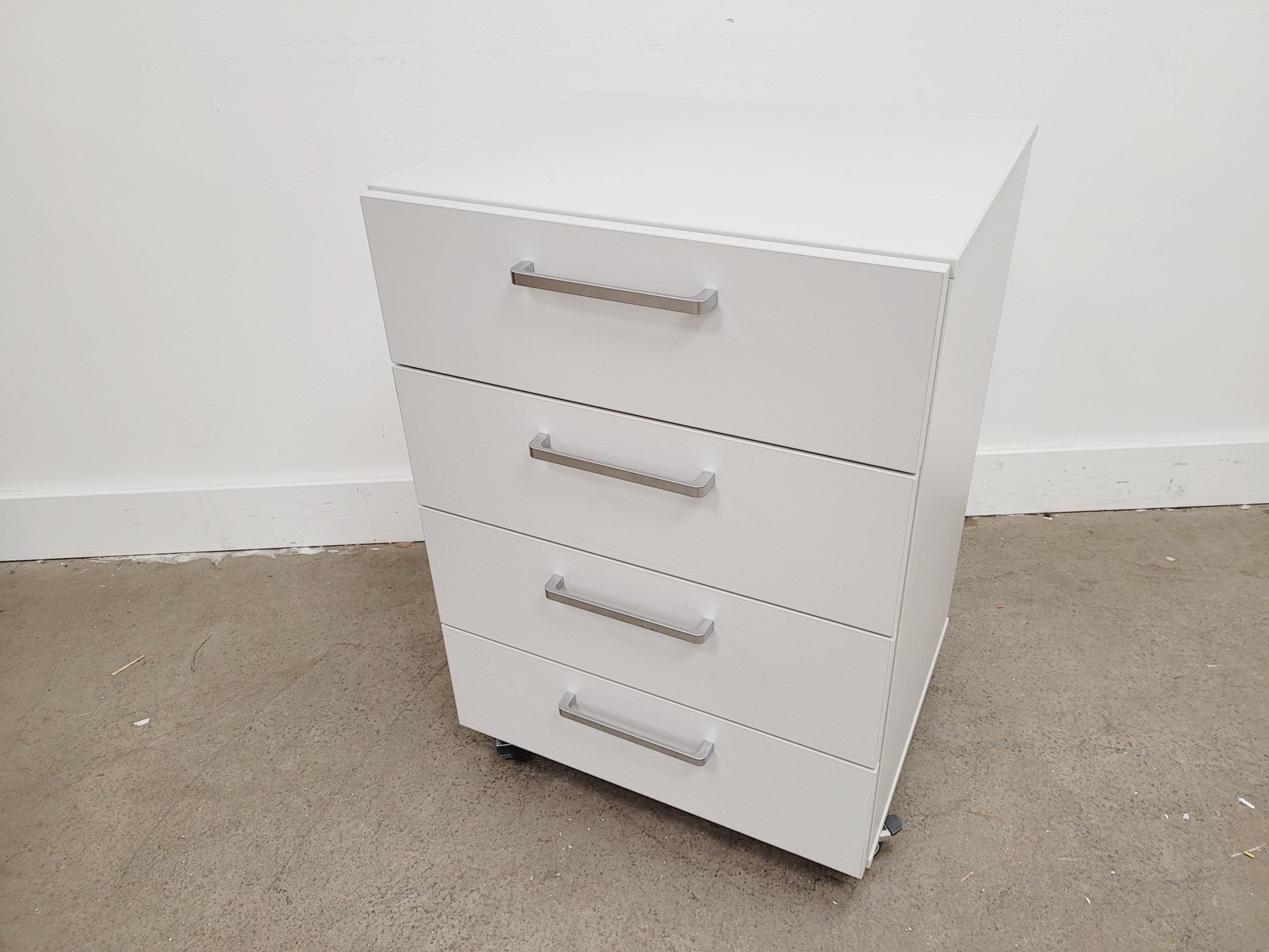 Image of Set of 4 Grey Laboratory Cupboards & Drawers