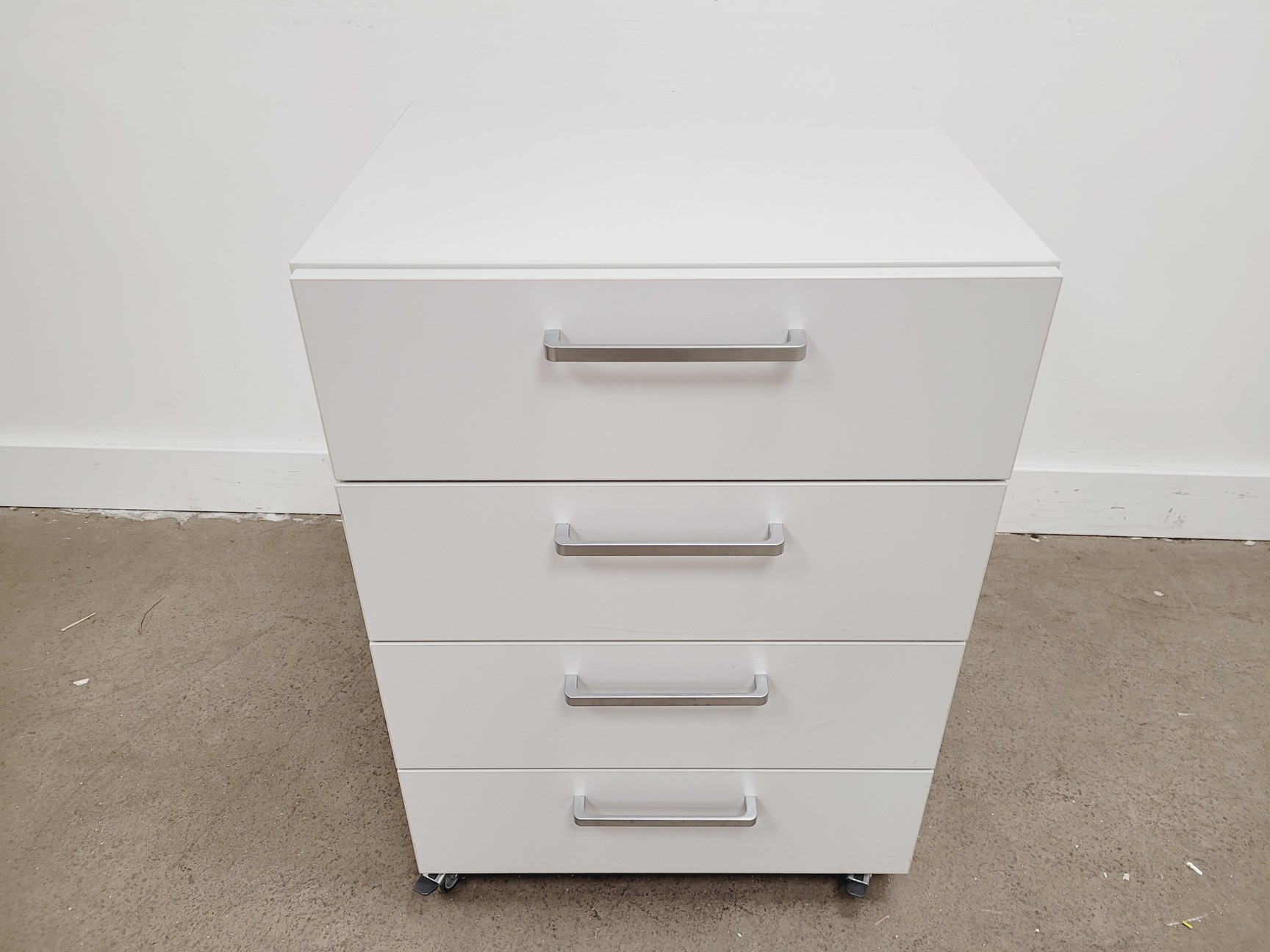 Image of Set of 4 Grey Laboratory Cupboards & Drawers
