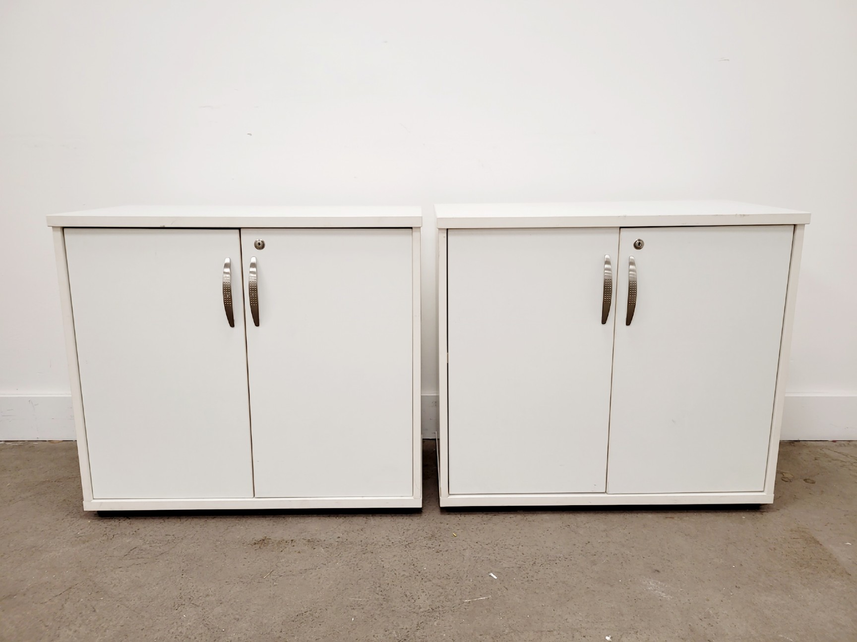 Image of 2 x White Laboratory Cupboards/Storage