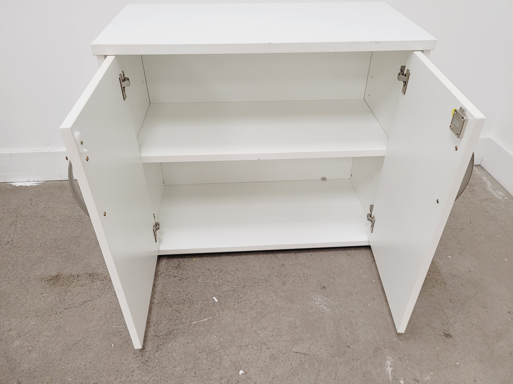Image of 2 x White Laboratory Cupboards/Storage