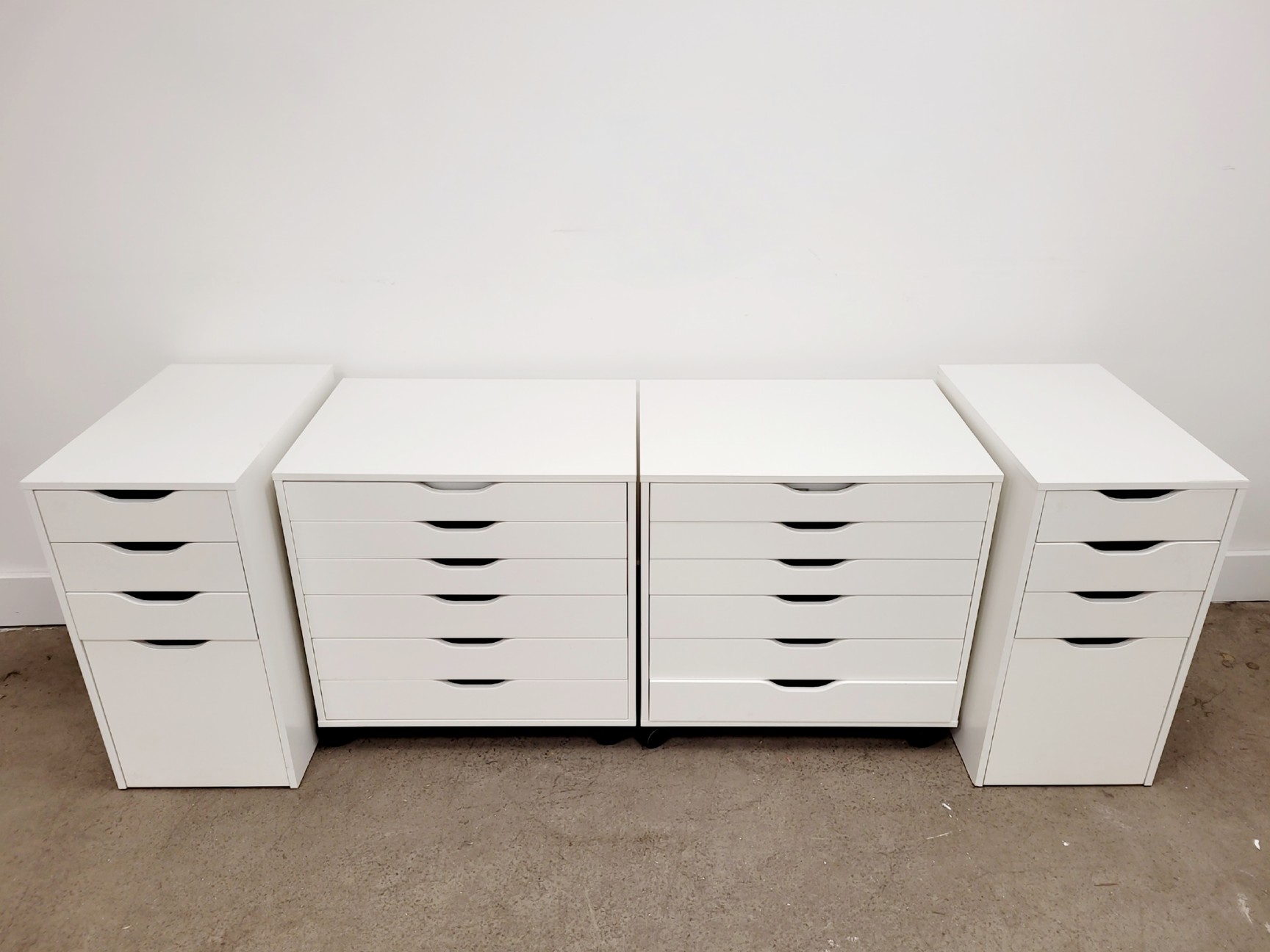 Image of Set of 4 x White Laboratory Storage Drawers