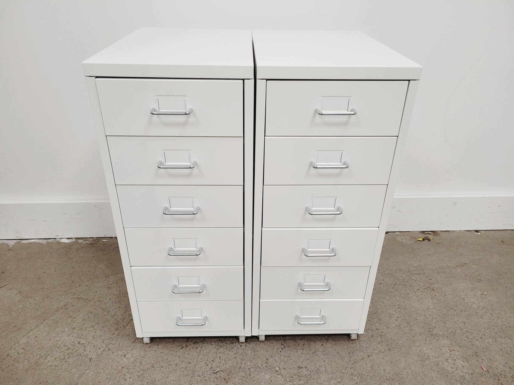 Image of 2 x White Metal Drawers