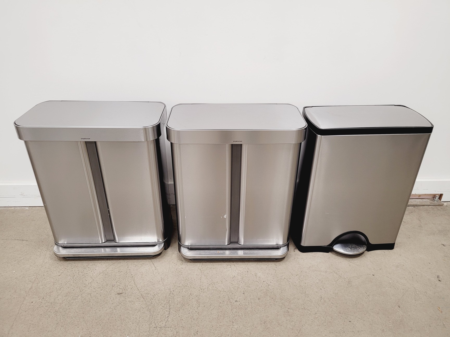 Image of 3 x Simple Human Waste/Recycling Bins