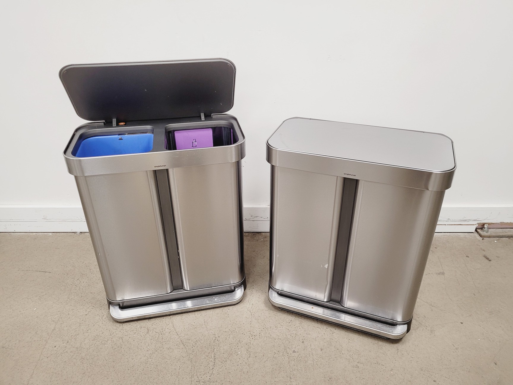 Image of 3 x Simple Human Waste/Recycling Bins
