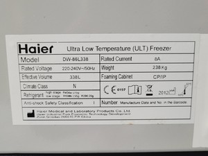 Thumbnail image of Haier Ultra-Low Temperature (ULT) Freezer Model DW-86L338 