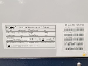Thumbnail image of Haier Ultra-Low Temperature (ULT) Freezer Model DW-86L338 