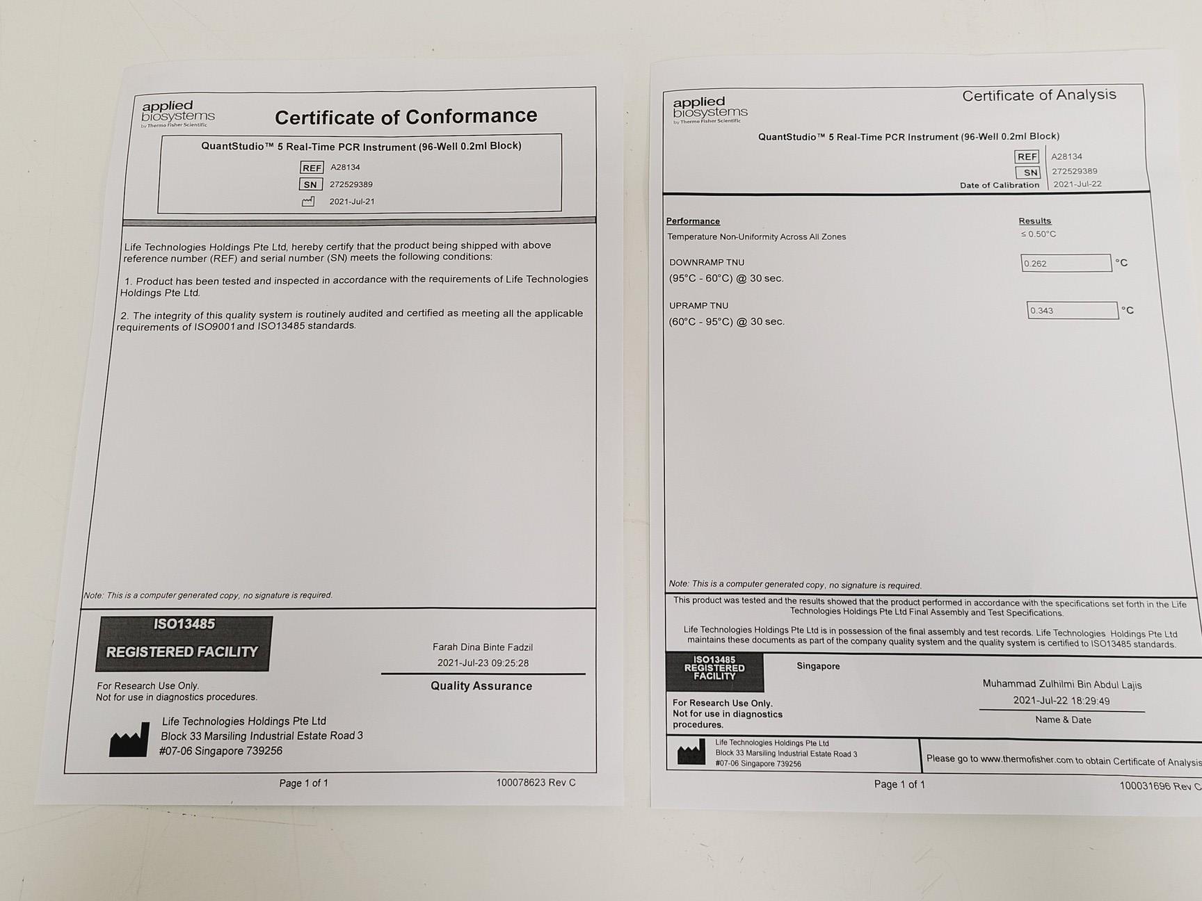 Image of Thermo Fisher QuantStudio 5 Real-Time PCR System 2021 Lab