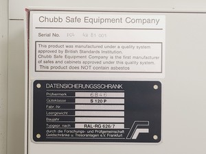Thumbnail image of Chubb S 120 P Fire Resisting Document Cabinet Safe