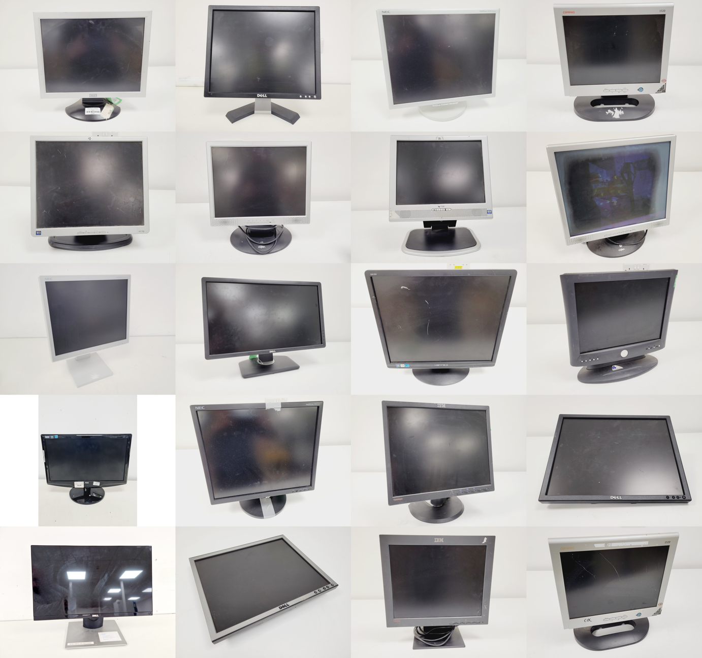 Image of Job Lot of 20 x PC Monitors Various Brands/Models Dell, NEC, IBM, Compaq 