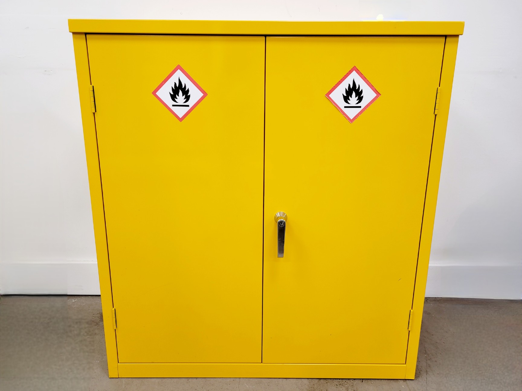 Image of Yellow Hazardous Chemical Flamable Storage Cabinet COSHH