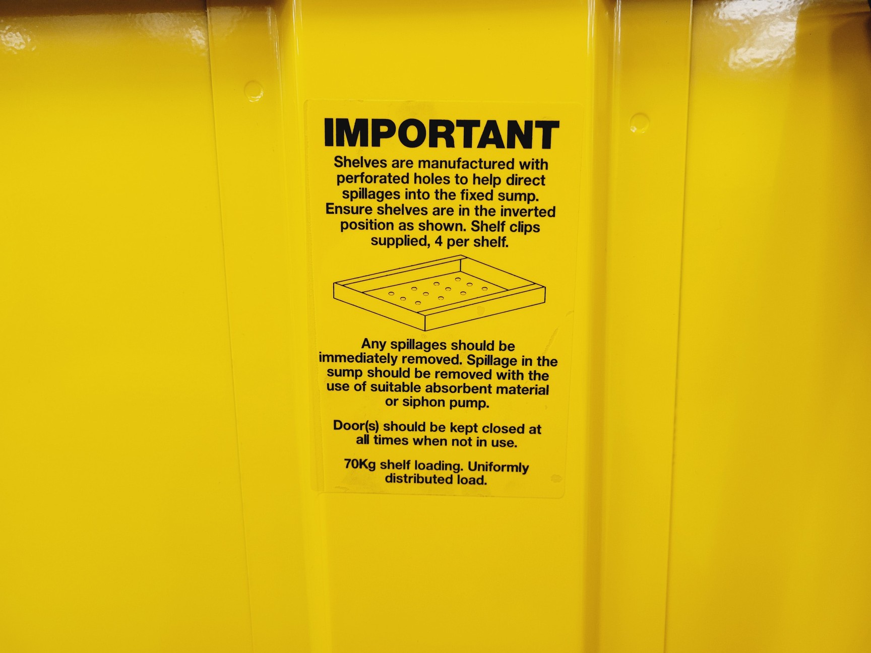 Image of Yellow Hazardous Chemical Flamable Storage Cabinet COSHH