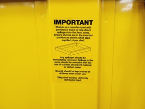 Thumbnail image of Yellow Hazardous Chemical Flamable Storage Cabinet COSHH