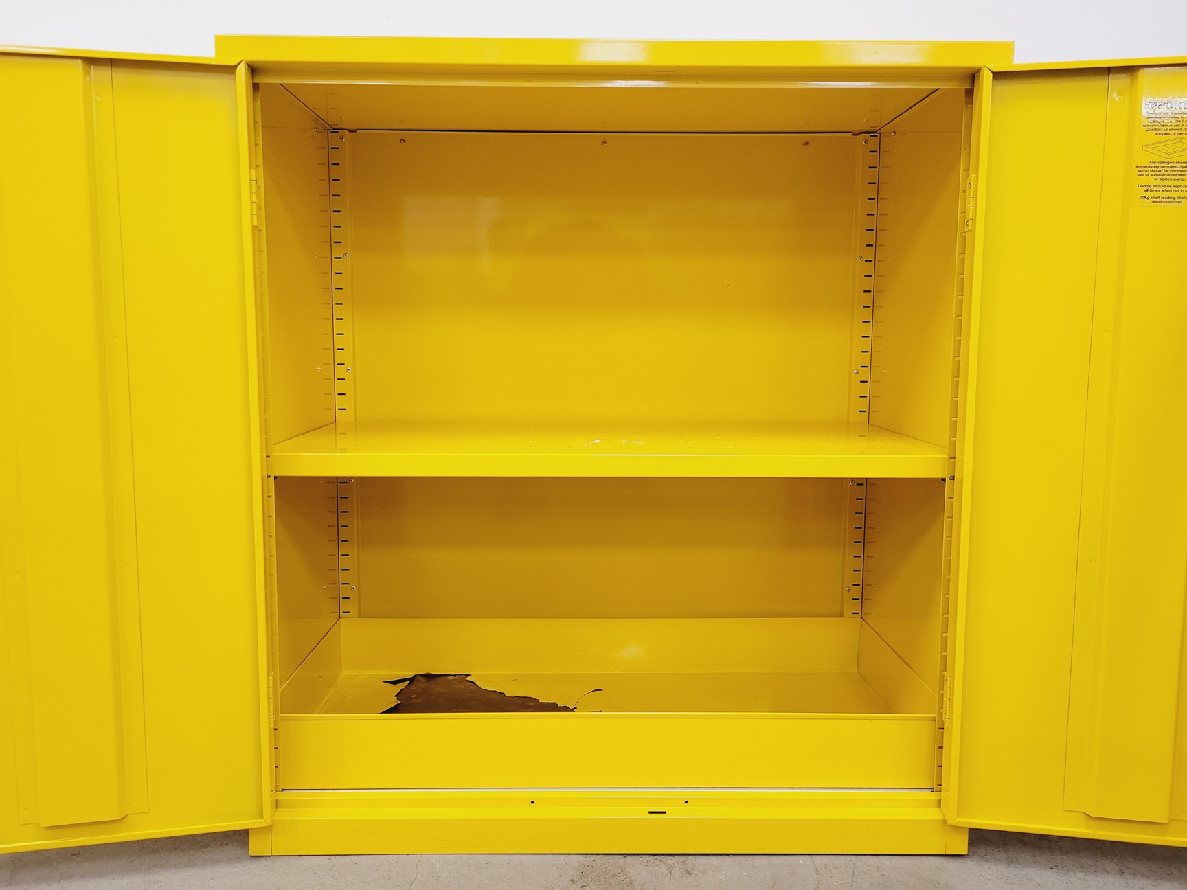 Image of Yellow Hazardous Chemical Flamable Storage Cabinet COSHH