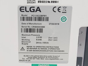 Thumbnail image of Elga Veolia Purelab Chorus PC110COBPM1 Water Purification System