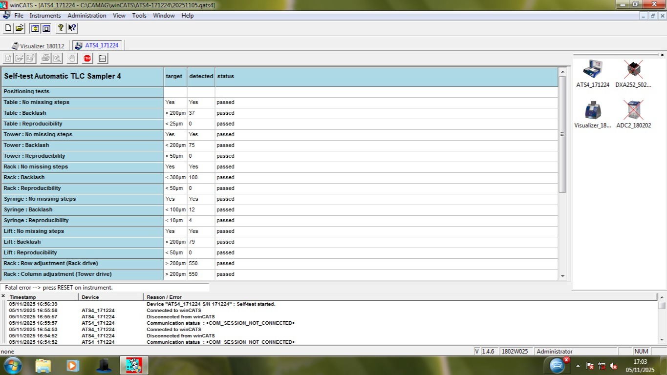 Image of CAMAG Automatic TLC Sampler 4 with PC and winCATS Software