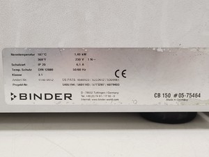 Thumbnail image of Binder CB 150 Incubator