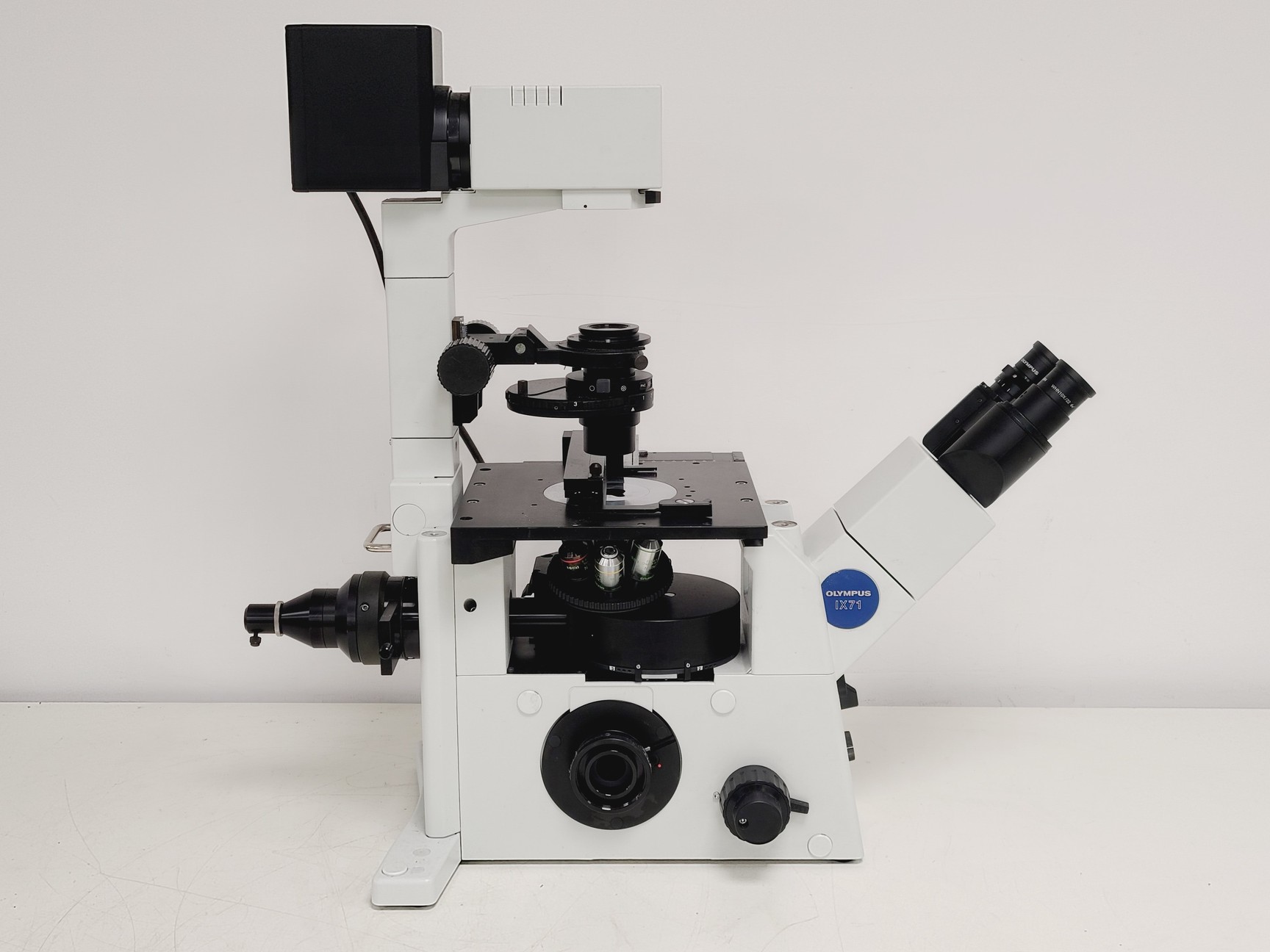 Image of Olympus IX71 Inverted Fluorescence Microscope w/ TH4-200, Lumen200 & Retiga 2000